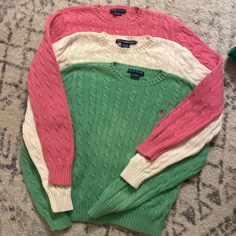 Light of three women’s Ralph Lauren sweaters
